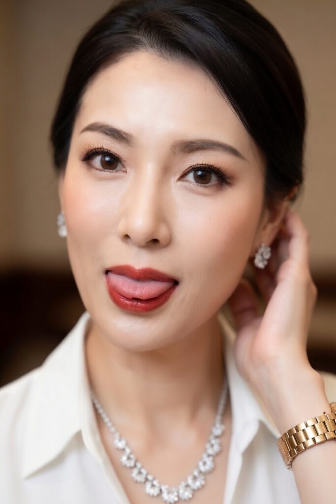 글래머러스한 미녀의 얼굴을 닫습니다